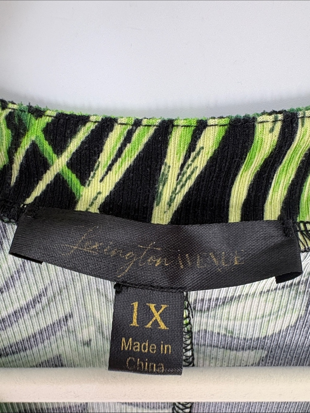 Lexington Avenue Women’s Tropical Palm Leaf Sleeveless Dress Black Green Size 1X - Picture 2 of 5